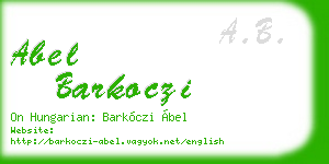 abel barkoczi business card