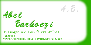 abel barkoczi business card